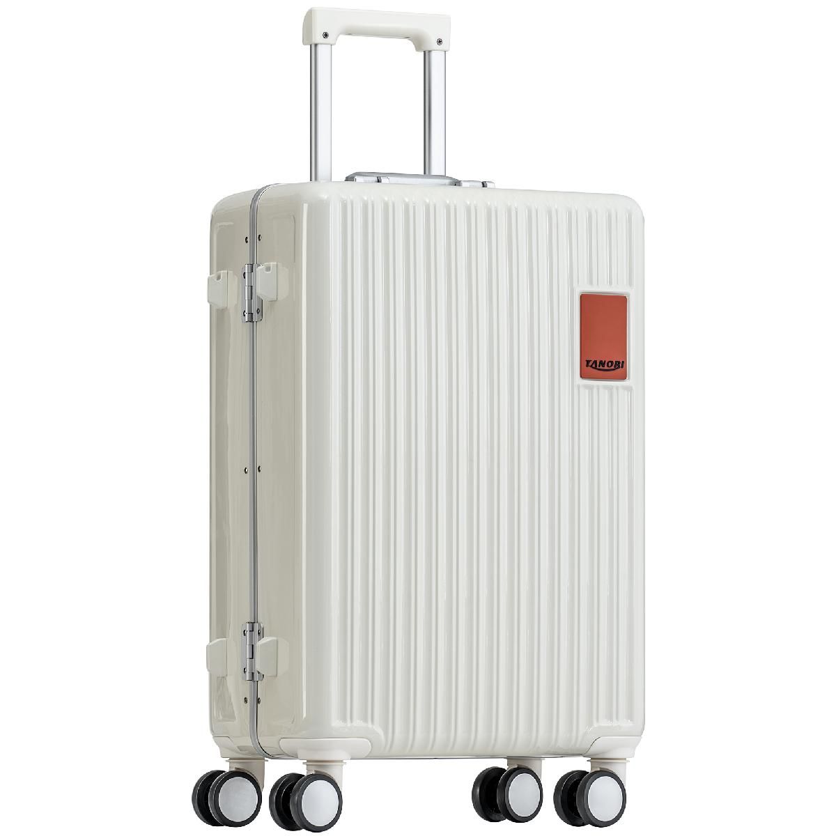 Sサイズ 機内持ち込み スーツケース キャリーバッグ キャリーケースかわいい フレーム TSAロック搭載 軽量 1日 2日 Ivory ABS+PC